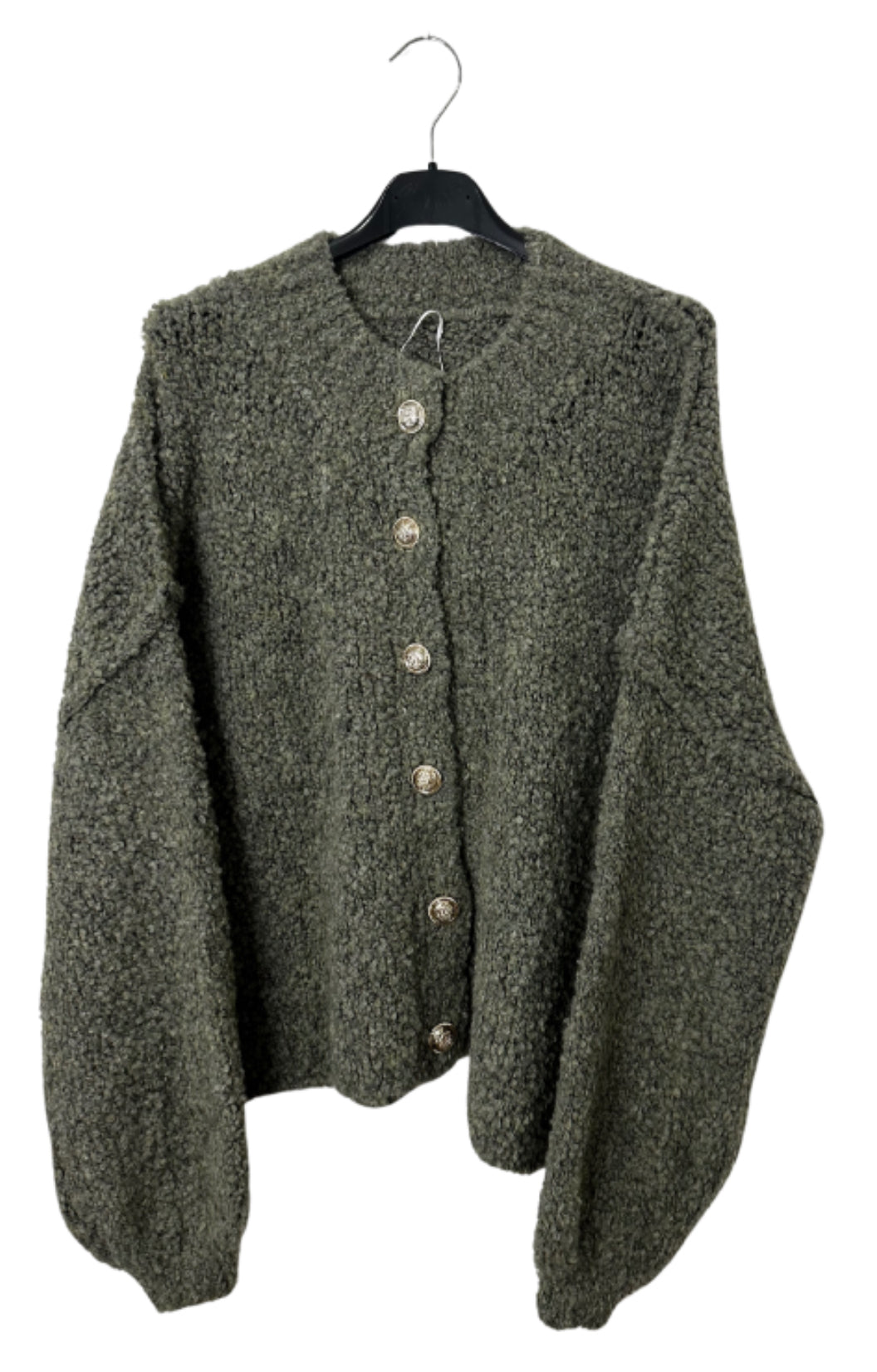 Boucle Strickjacke kurz