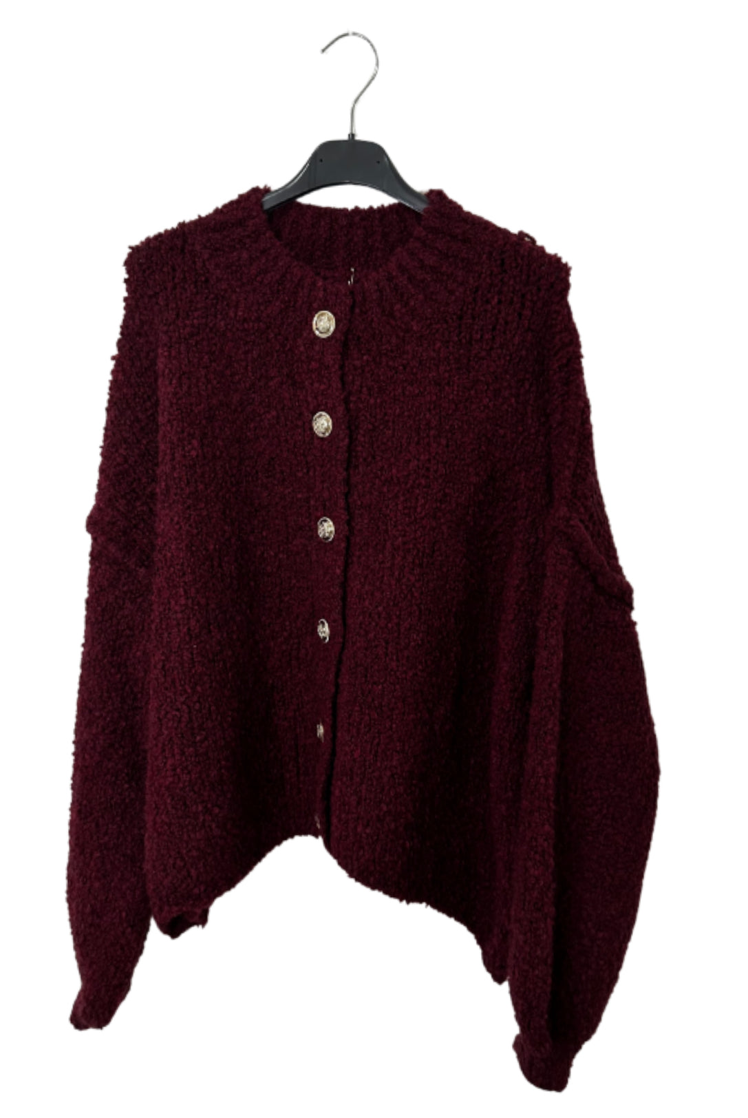 Boucle Strickjacke kurz