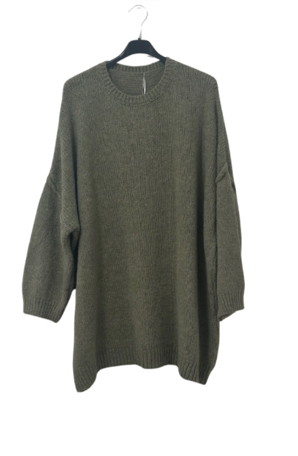 Langer Strickpullover