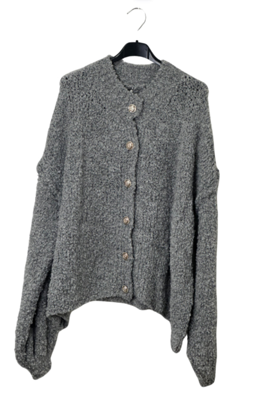 Boucle Strickjacke kurz