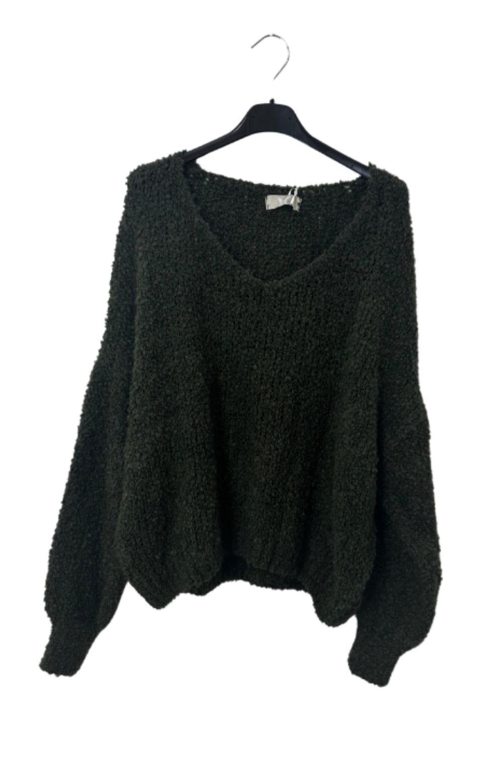 Boucle Pullover mit V-Ausschnitt