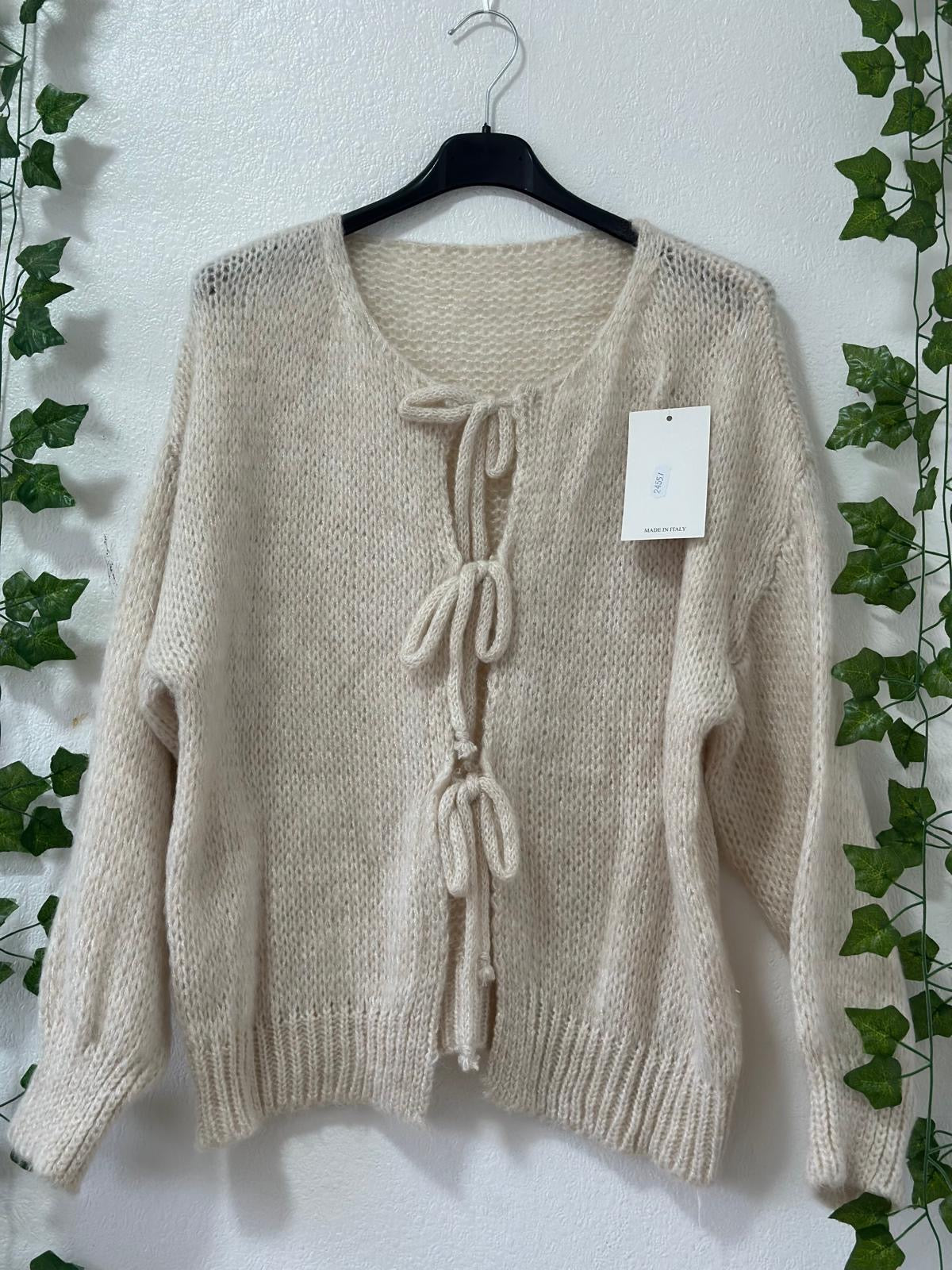 Schleifen Strickjacke in versch.Farben