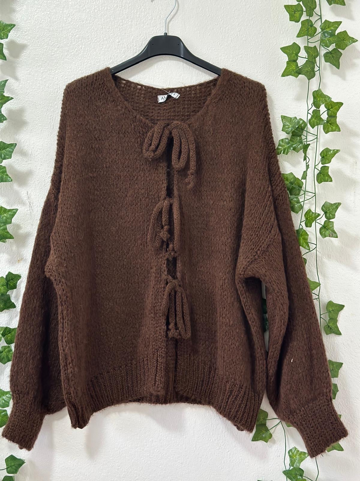 Schleifen Strickjacke in versch.Farben