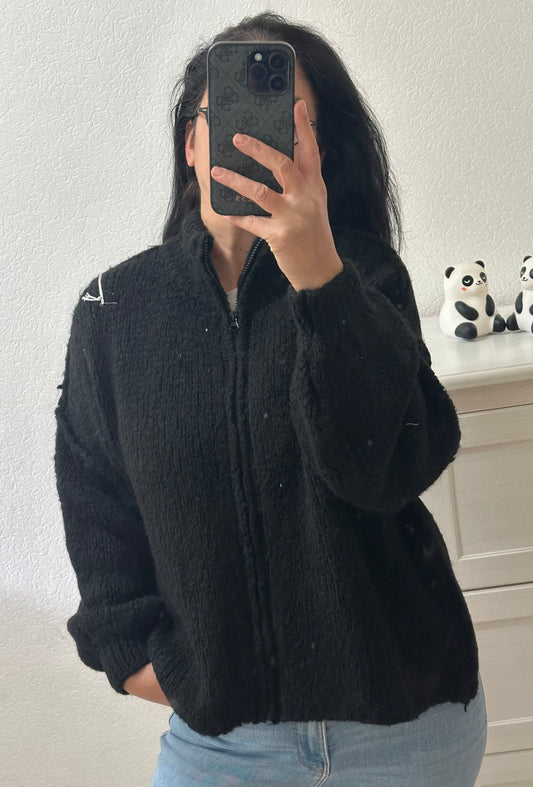 Strickjacke mit Zipper in versch.Farben