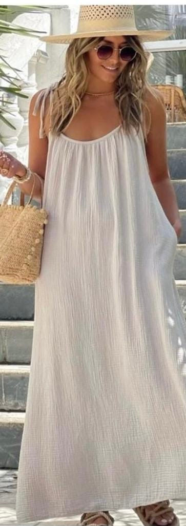 Maxikleid Musselin Versch.-Farben