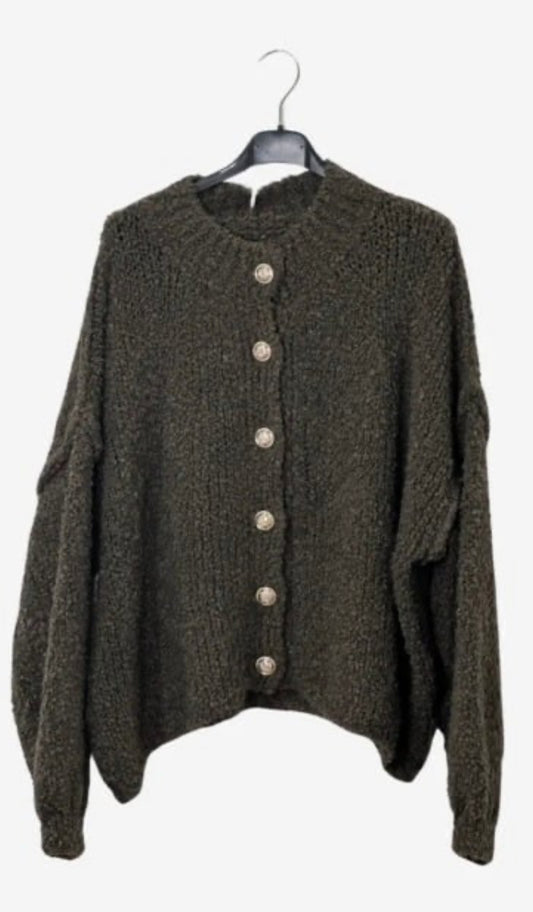 Boucle Strickjacke kurz