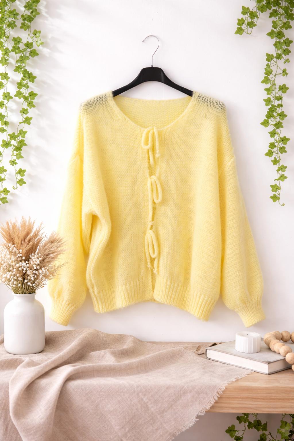 Schleifen Strickjacke in versch.Farben