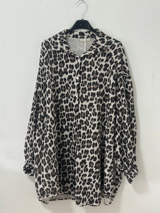 Curvy Musselin Bluse in Leo