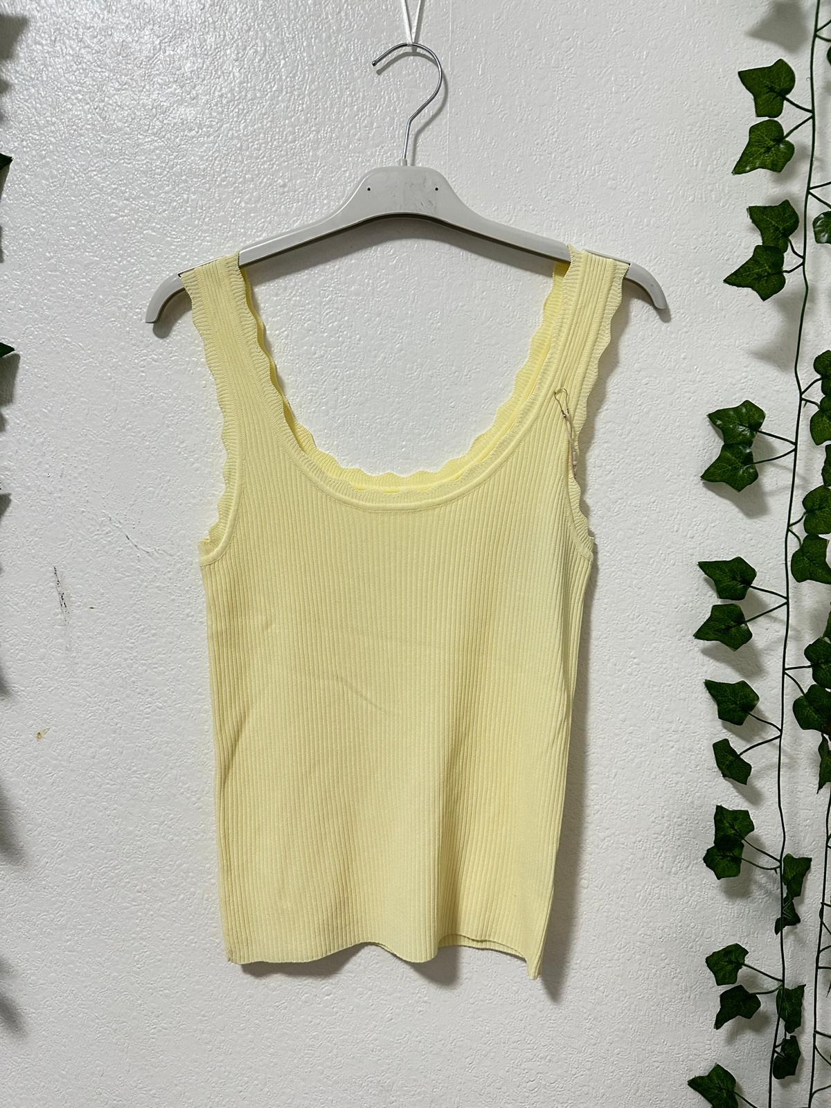 Ripp-Tanktop mit Wellenkante gr.XS-S